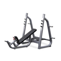 Thumbnail for Olympic Incline Bench - Muscle D Fitness - 11 Gauge Steel - Commercial Upholstery - Weight Storage Pegs