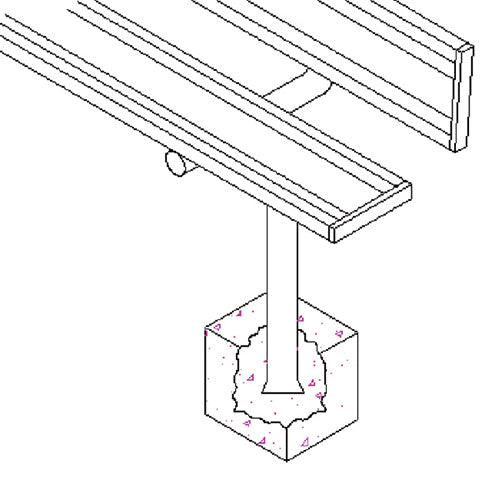 Player Bench - 7-1/2 ft. - In-Ground (Powder Coated)