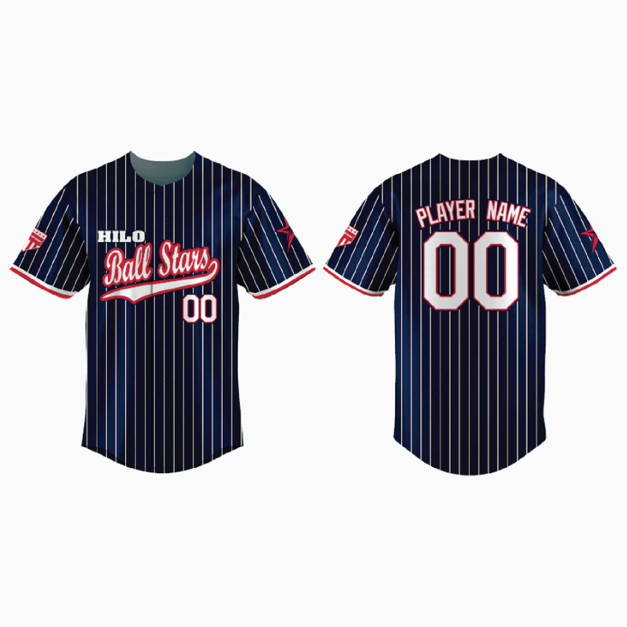 Straight Hem Full-Button Baseball Jersey (Untucked Fit) example 13
