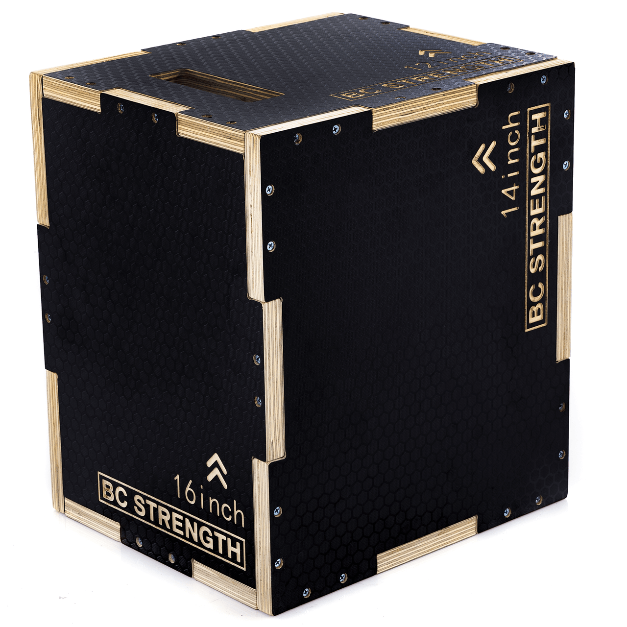 BC Strength BC Box, three-height plywood training box for straddle lifts and step ups