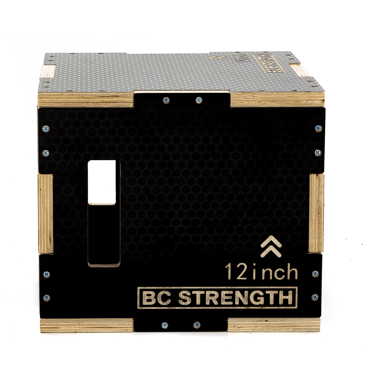 BC Strength BC Box, three-height plywood training box for straddle lifts and step ups