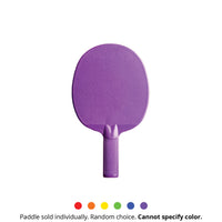 Thumbnail for Purple plastic table tennis paddle with a textured surface and handle.
