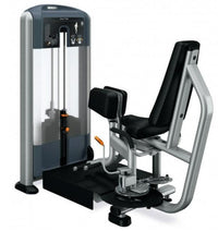 Thumbnail for Precor Discovery Series Selectorized Inner Thigh machine with black padded seat and backrest, gray frame, and weight stack.