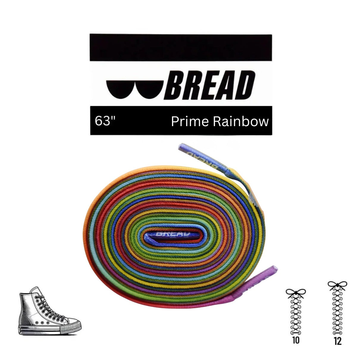 Bread No-Tie Elastic Shoelaces – Prime Rainbow