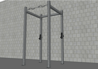 Thumbnail for TGrip Basic Commercial 4 Post Rack - 3x3 Steel - Functional Multi-Grip Pull-Up - Sandwich Style J-Hooks