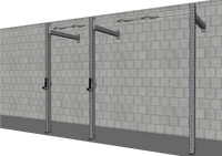 Thumbnail for Grey wall-mounted fitness rig with two uprights, multi-grip pull-up bar, and J-hooks.