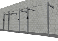 Thumbnail for Wall-mounted steel gym rig with multi-grip pull-up bar and J-hooks against a gray brick wall.