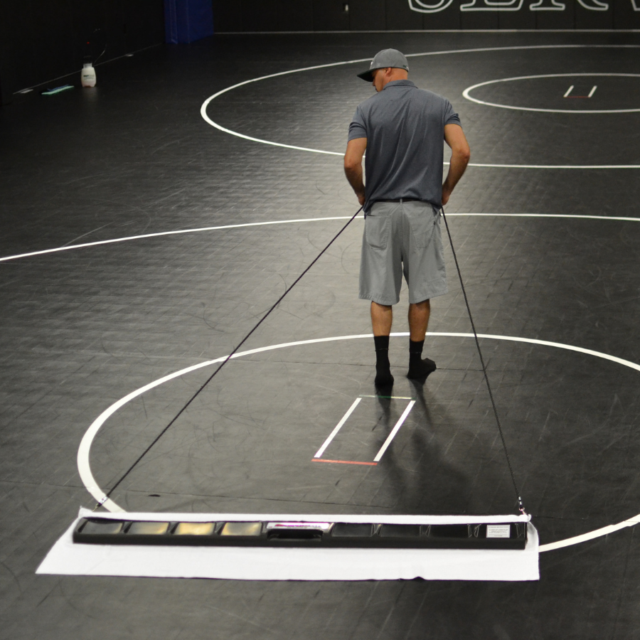 Matclean damp mop system for wrestling mats and gym floors