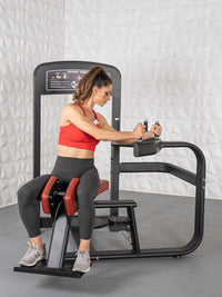 Thumbnail for Elite Selectorized Rotary Torso - Muscle D Fitness - Commercial - Adjustable Seat - Pin Selectorized Stack - Oblique Trainer