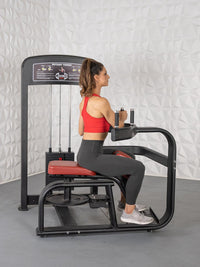 Thumbnail for Elite Selectorized Rotary Torso - Muscle D Fitness - Commercial - Adjustable Seat - Pin Selectorized Stack - Oblique Trainer