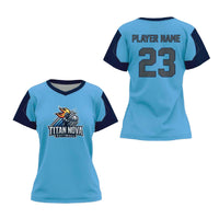 Thumbnail for Pro V-Neck Short Sleeve Pullover Softball Jersey