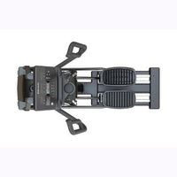 Thumbnail for Overhead view of a dark gray commercial cross trainer elliptical with black pedals and handles.