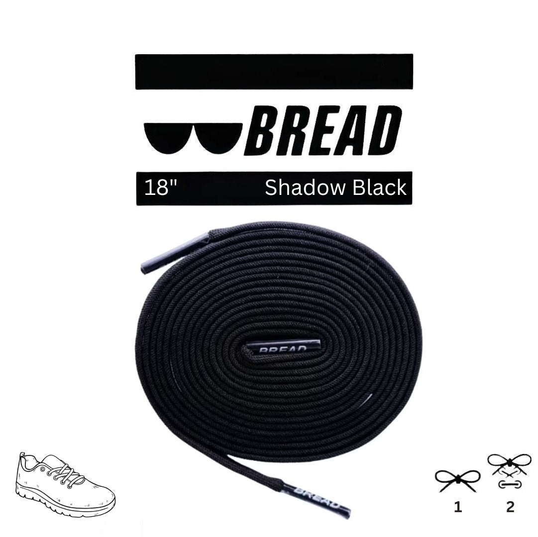 Bread No-Tie Elastic Shoelaces – Shadow Black