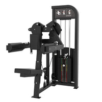 Thumbnail for Black selectorized delt raise machine with padded seat and armrests, weight stack visible.