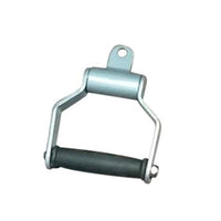 Thumbnail for Silver metal cable attachment handle with a black rubber grip.