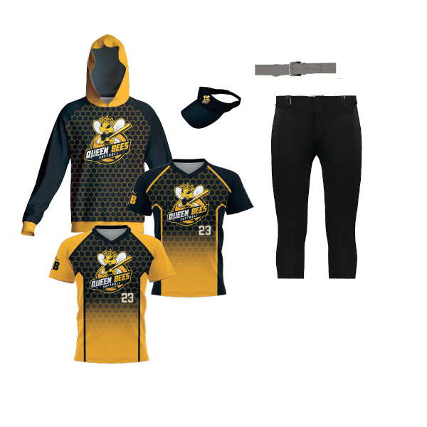 Grand Slam – Home & Away Jersey, Pant, Belt, Visor, & Hoodie Package (V-Neck, Crewneck, or Sleeveless Pullover Jersey)