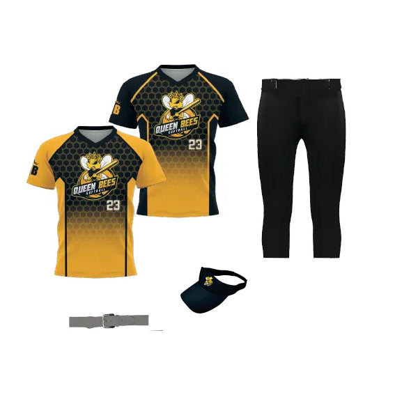 Home & Away Jersey, Pant, Belt, & Visor Package (V-Neck, Crewneck, or Sleeveless Pullover Jersey)