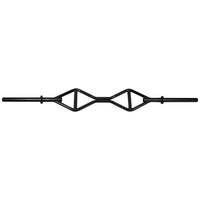 Thumbnail for Black multi-grip barbell with two diamond-shaped handles.