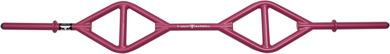 Pink multi-grip strength bar with two diamond-shaped handles and straight ends.