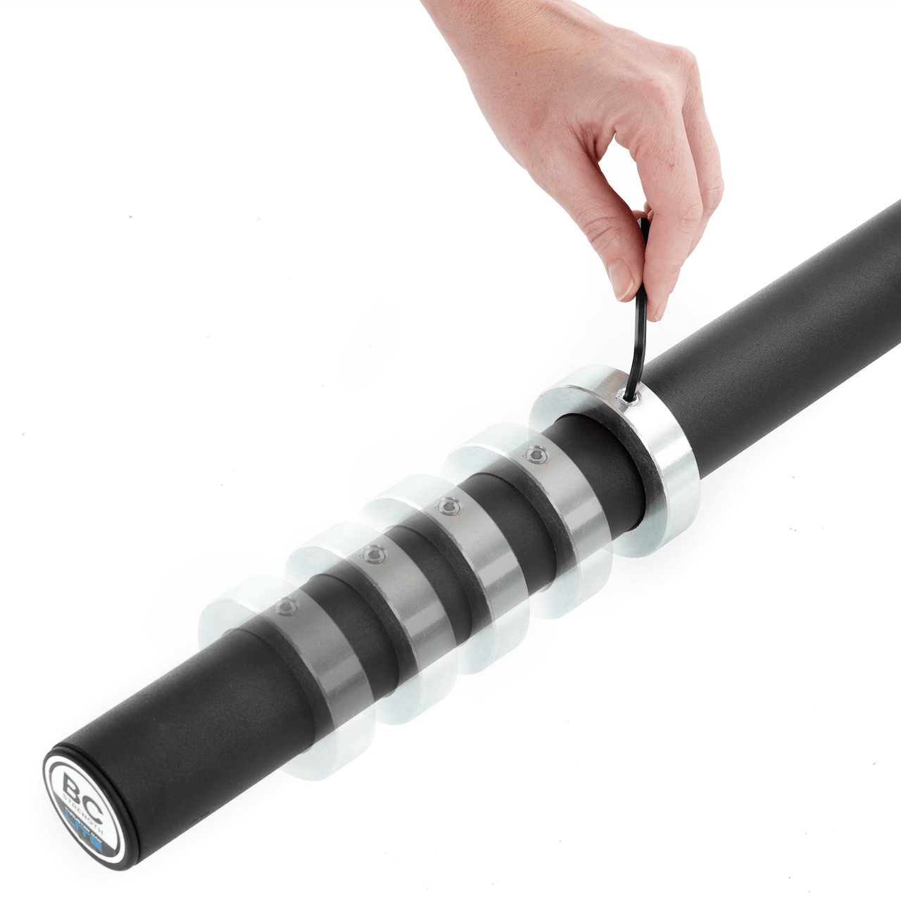 BC Strength Thruster Bar Lite with 45lb weight plates hip thrust starter package