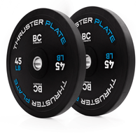 Thumbnail for BC Strength full set of Olympic weight plates plus 45lb Thruster Plates for hip thrusts