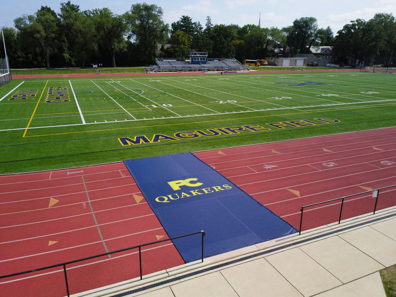 Printed track cover at William Penn Charter