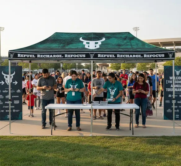 Custom Outdoor Event Tent 10' x 20' with 600D fabric and aluminum frame