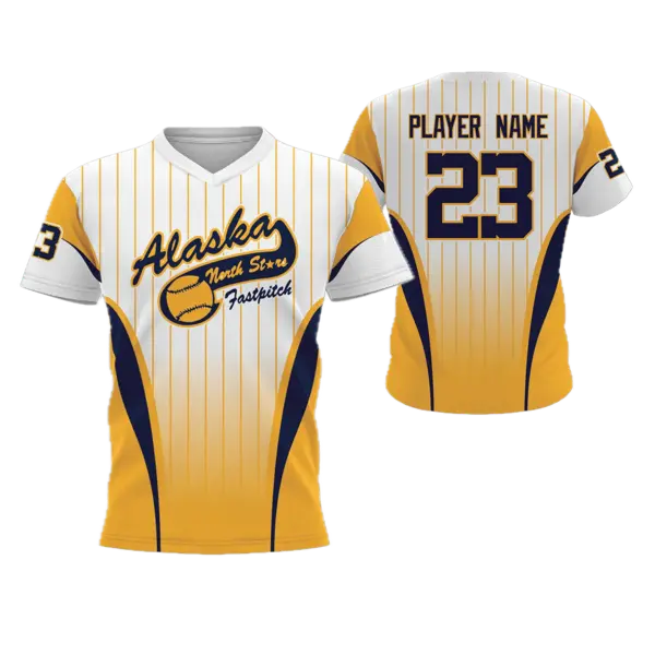 V-Neck Short Sleeve Pullover Softball Jersey
