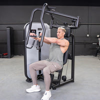 Thumbnail for Vogue Chest Press - Muscle D Fitness - Adjustable Seat - Pin Selectorized - Pec Workout