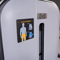 Thumbnail for Glute Extension exercise diagram on a gray fitness machine with 