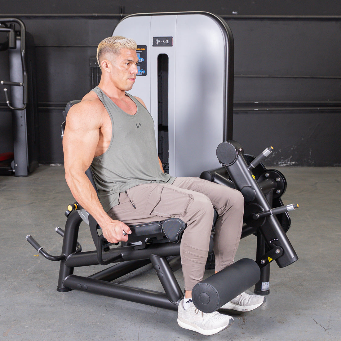 Vogue Leg Extension/Prone Leg Curl Combo - Muscle D Fitness - Seated - Adjustable - Pin Selectorized - Quads Hamstring Machine