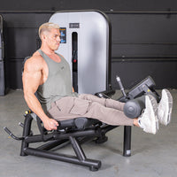 Thumbnail for Vogue Leg Extension/Prone Leg Curl Combo - Muscle D Fitness - Seated - Adjustable - Pin Selectorized - Quads Hamstring Machine