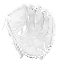 Thumbnail for White custom baseball glove with a subtle logo on the palm.
