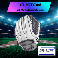 Thumbnail for White baseball glove with black lacing and 