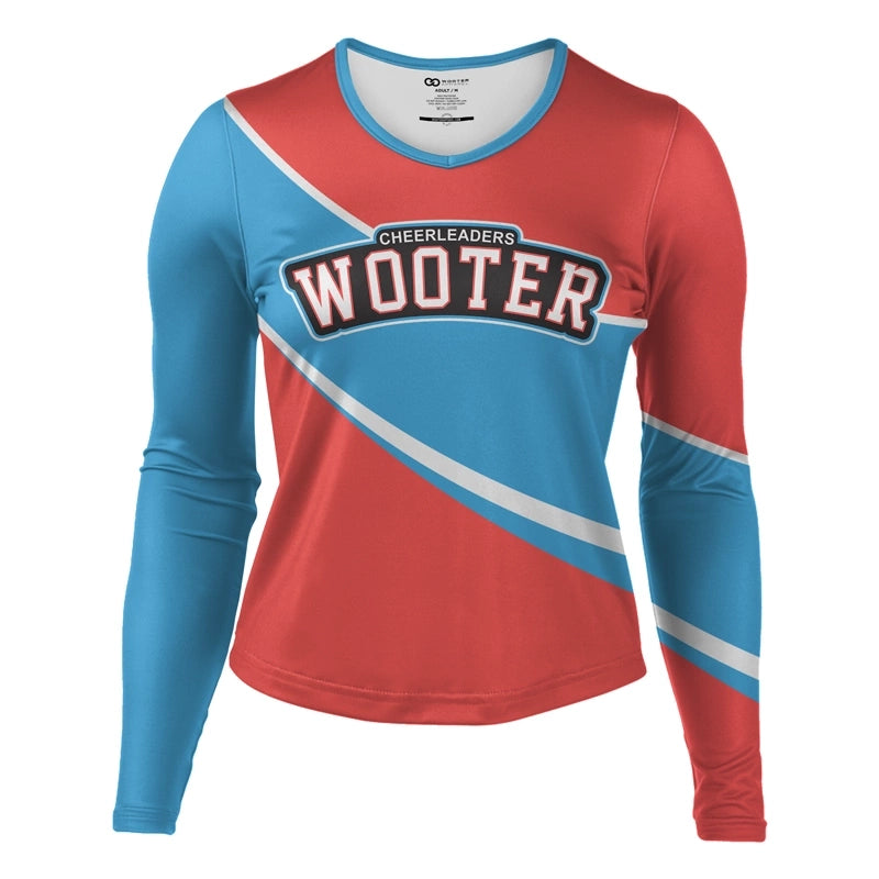 Custom Long Sleeved Crew Neck Cheerleading Shells