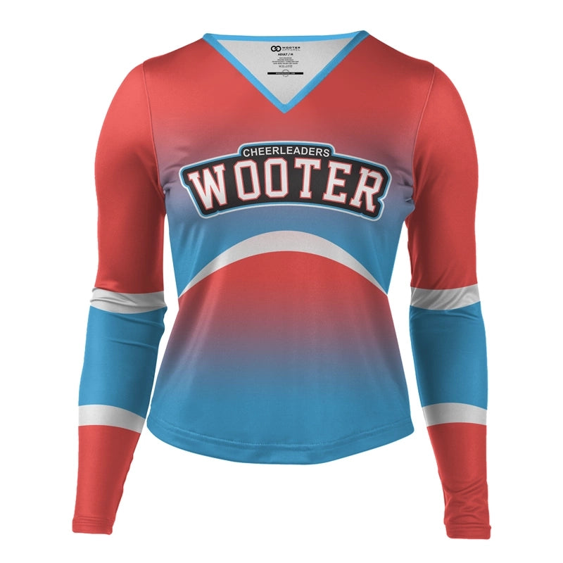 Custom Long Sleeve V-Neck Cheerleading Shells