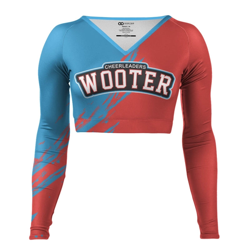 Custom Long Sleeve V-Neck Cheerleading Crop Tops