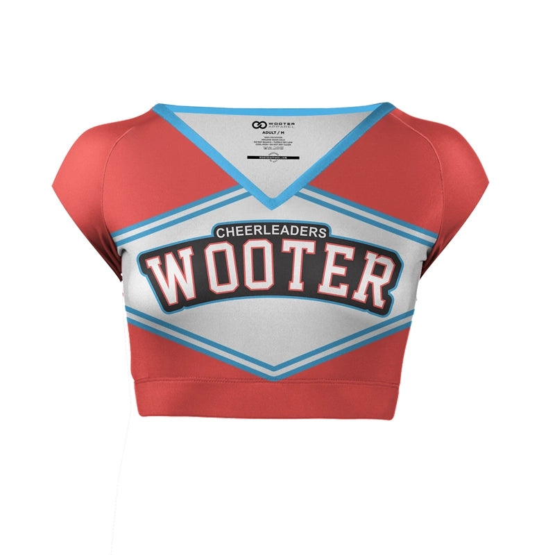 Custom Short Sleeve Cheerleading Crew Neck Crop Tops