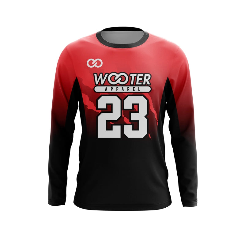 Custom Long Sleeve Crew Neck Volleyball Jerseys (Womens/Girls)