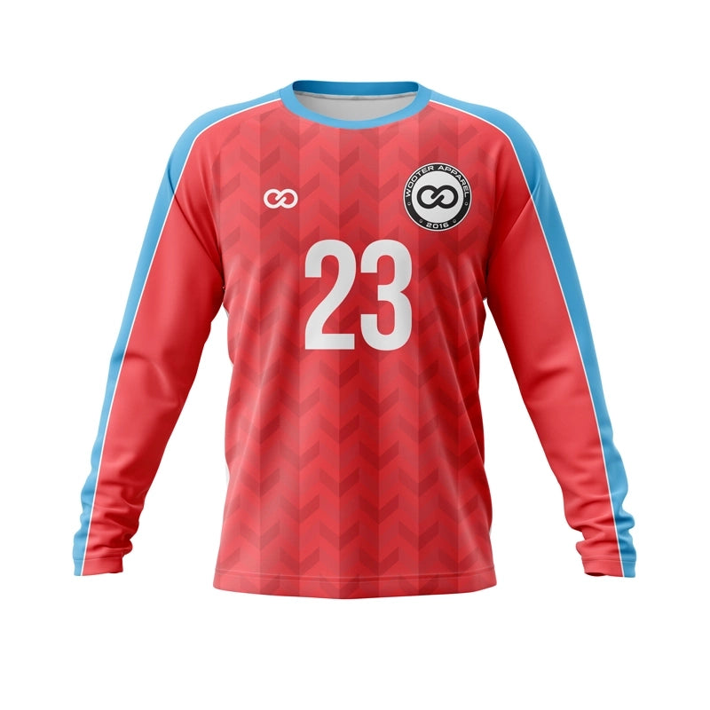 Custom Long Raglan Sleeve Crew Neck Soccer Jerseys