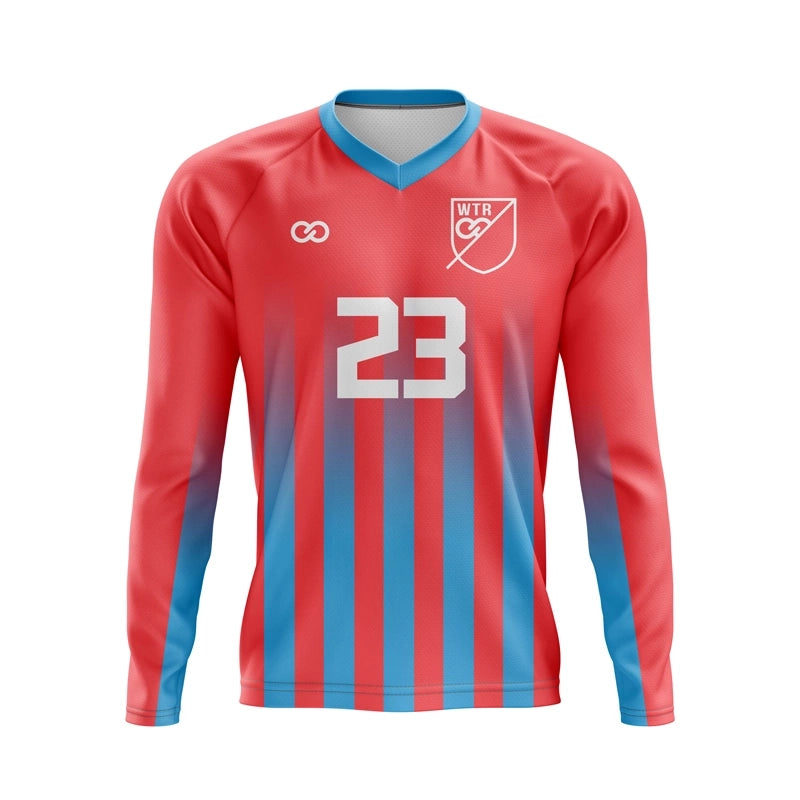 Custom Long Raglan Sleeve V-Neck Soccer Jerseys