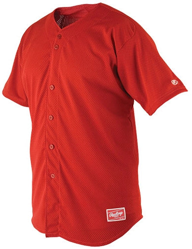 Rawlings Adult & Youth Pindot-Mesh, Cooling, Full-Button Baseball Jerseys