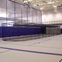 Thumbnail for Batting Cages - Ceiling Suspended, Retractable (70 ft.L x 12 ft.W x 11 ft.H) - (1-3/4 in. Mesh - Baseball) (Black)