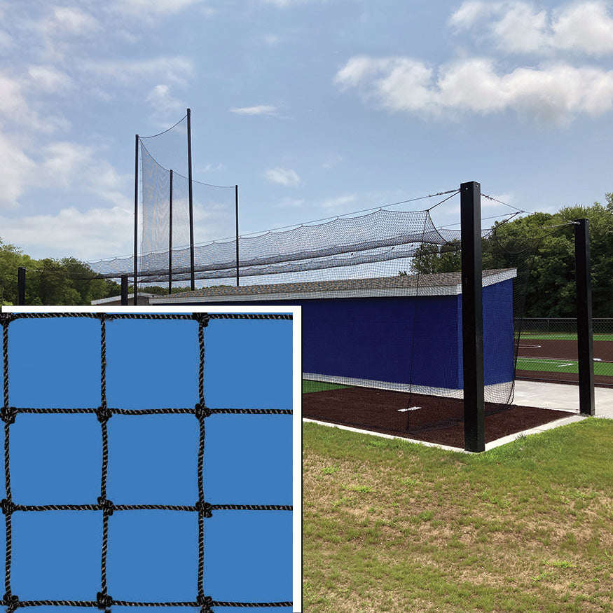 Batting Tunnel Net - All-Star - #36 Knotted Nylon Net - 1-3/4 in. Square Mesh (70 ft.L x 14 ft.W x 12 ft.H)