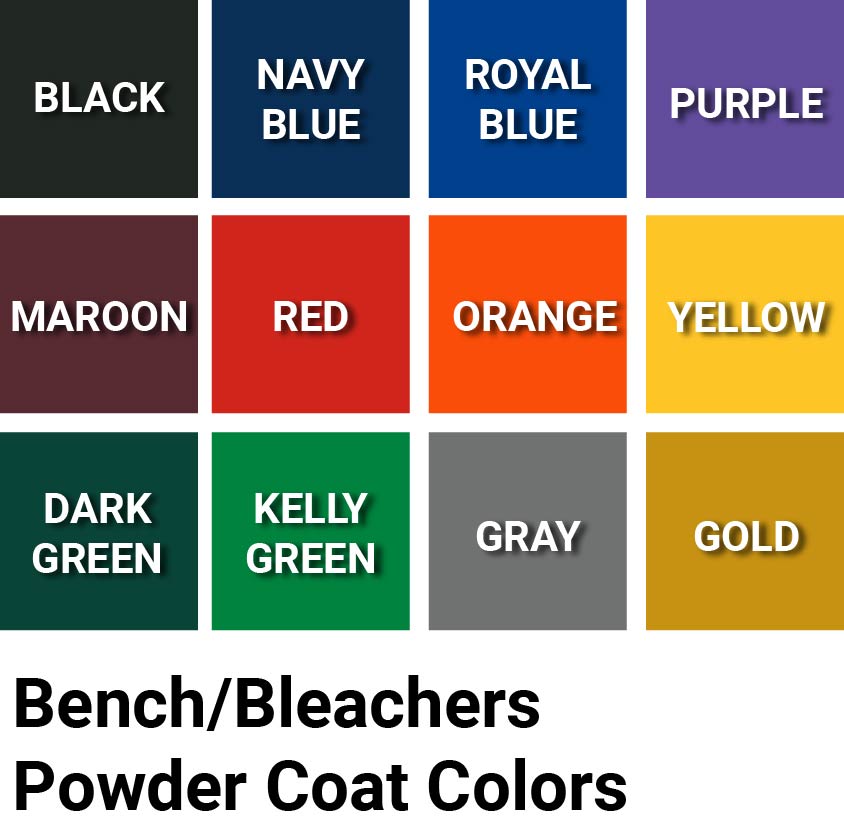 Bleacher - 27 ft. (3 Row - Single Foot Plank) - Standard, Outdoor (Powder Coated)