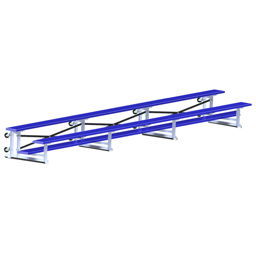 Bleacher - 21 ft. (2 Row - Single Foot Plank) - Tip & Roll (Powder Coated)