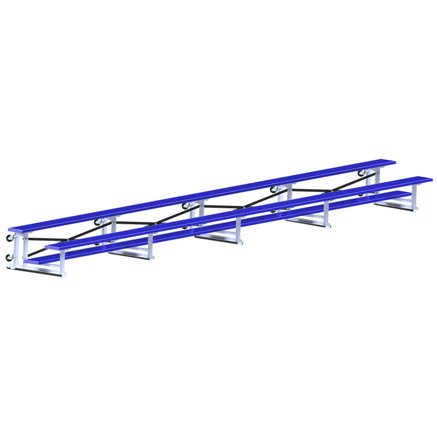 Bleacher - 27 ft. (2 Row - Single Foot Plank) - Tip & Roll (Powder Coated)