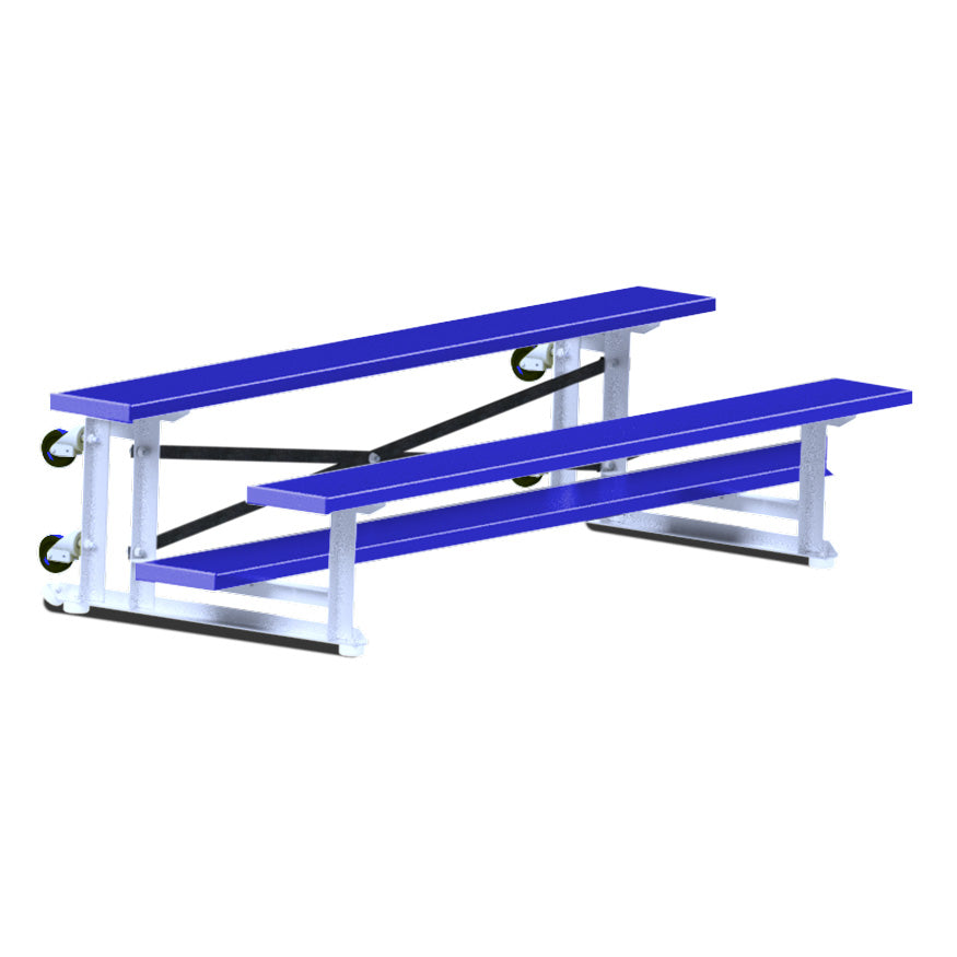 Bleacher - 7-1/2 ft. (2 Row - Single Foot Plank) - Tip & Roll (Powder Coated)