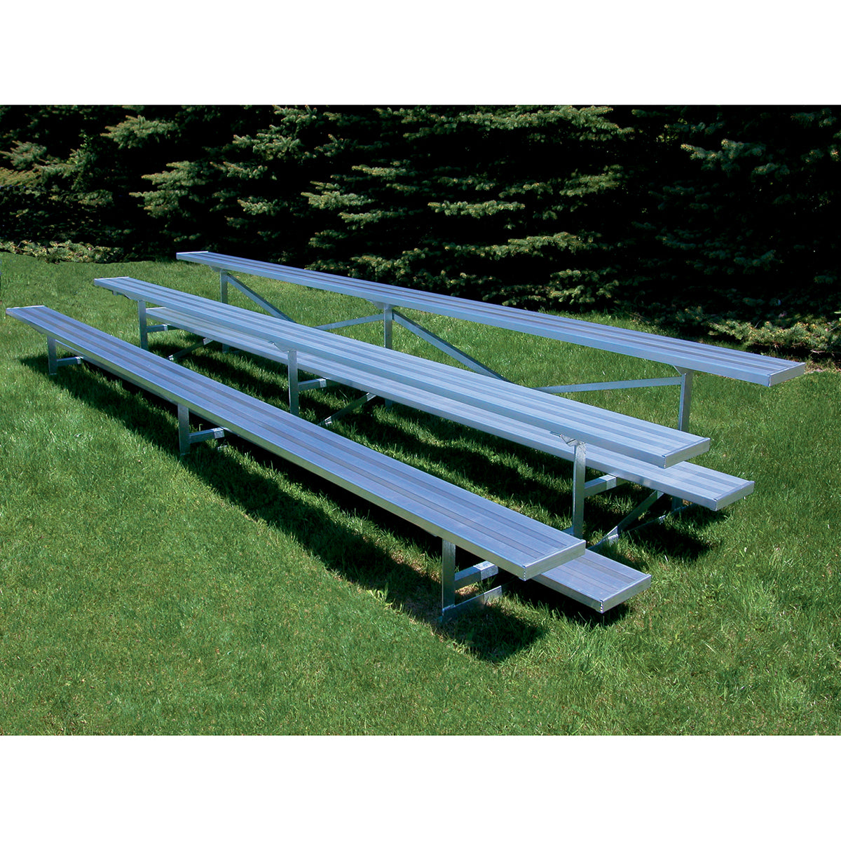 Bleacher - 15 ft. (3 Row - Single Foot Plank) - Standard, Outdoor