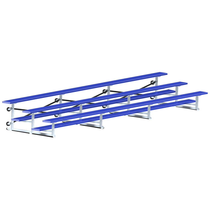 Bleacher - 21 ft. (3 Row - Single Foot Plank) - Tip & Roll (Powder Coated)